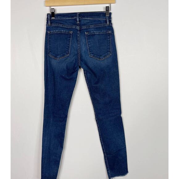Frame Denim Size 26 Le Skinny De Jeanne Tulip Hem in York Wash Cotton Stretch - Picture 2 of 12